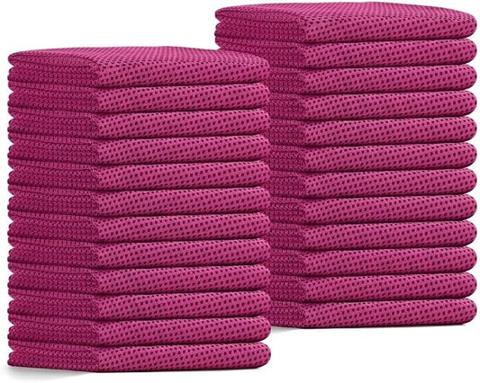 24 Pack Cooling Towels Bulk for Neck and Face 40"x12" Ice Cooling Sweat Rags Microfiber Soft Breathable Soft Chilly Towel for Yoga Golf Sport Running
