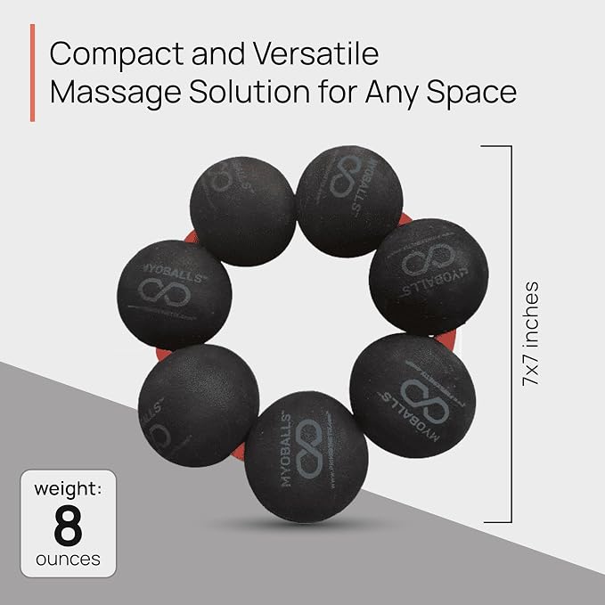 PRIMEKINETIX MyoBalls Massage Therapy Balls - 360° Relief for Plantar Fasciitis, Shin Splints, Tight Calves & IT Band - Deep Tissue Trigger Point Tool for Athletes & Active Lifestyles - 7 Ball Set
