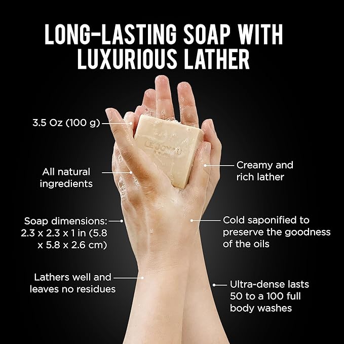 LJO Soap Handmade with Essential Oils | Only 4 All-Natural Ingredients | No Artificial Fragrances | No Titanium Dioxide | Jasmine Allure | For Men & Women | All-Skin Types | Holiday Gift | Pack of 1