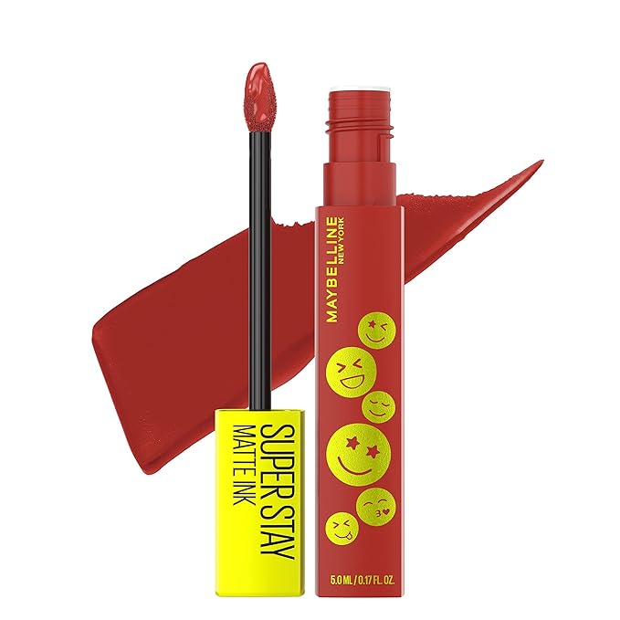 Maybelline Super Stay Matte Ink Liquid Lip Color, Moodmakers Lipstick Collection, Long Lasting, Transfer Proof Lip Makeup, Harmonizer, Red Brown, 1 Count