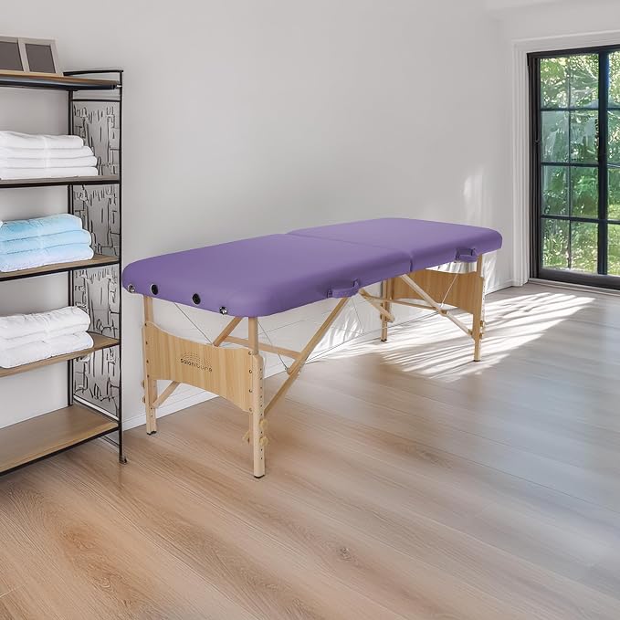 Saloniture Basic Portable Folding Massage Table - Lavender