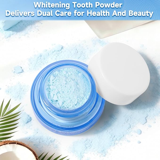 2PCS Teeth Whitening Powder,Removes Stains with No Sensitivity,Enamel-Safe Toothpaste Whitening Powder for Coffee,Tea,Food,and Tobacco Stains