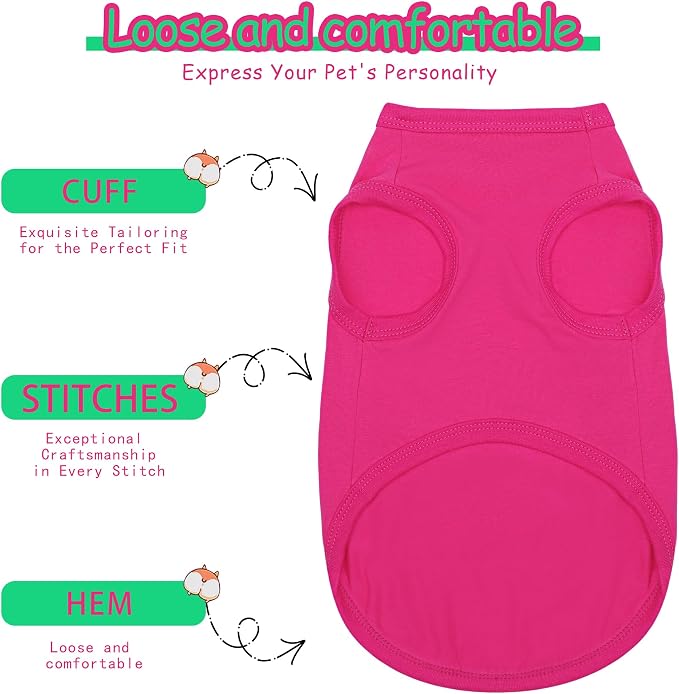 Dog Clothes Fashionable Sleeveless Pet Vest: 'Little Miss Sassy' Printed Cotton Dog Shirt, Ideal for Small, Medium, and Large Breeds, Ensuring Comfort and Breathability Green 3XL