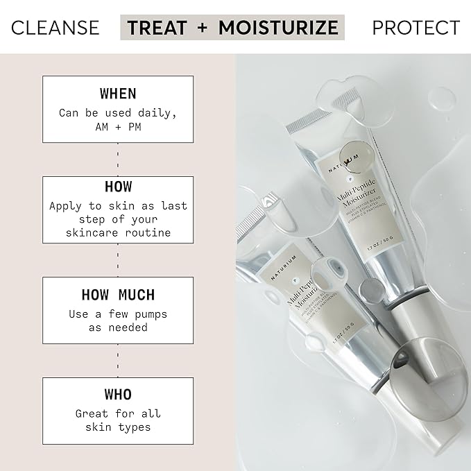 Naturium Multi-Peptide Moisturizer, Hydrating & Smoothing Skin Care, Moisturizes with Ethylated Vitamin C & Panthenol, 1.7 oz