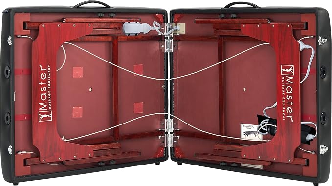 Master Massage 31" Montclair™ Portable Massage Table Package with Therma-Top® - Adjustable Heating System, Shiatsu Cables, & Reiki Panels! (Black)