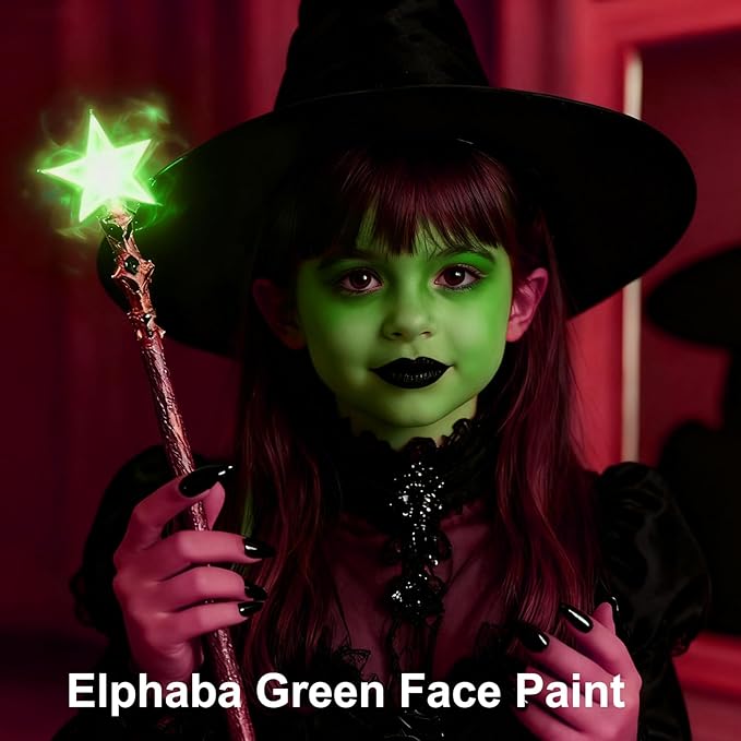 MEICOLY Light Green Face Body Paint,Christmas Stocking Stuffers,Green Face Paint for Halloween Witch Makeup Elphaba Costume,Hunting Hulk Camo Face Paint for Adults Kids,St Patricks Day Accessories