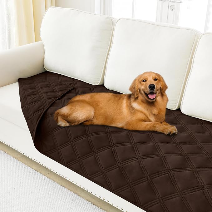 Smiry Waterproof Dog Bed Cover, Reversible Pet Blanket for Sofa Couch | Soft Washable Dog Blanket, Leakproof Couch Cover for Dogs Cats & Furniture Protection, 40x80, Chocolate/Chocolate
