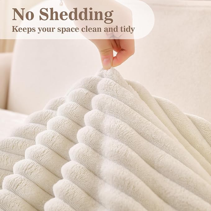 MYSKY HOME 100% Waterproof Couch Cover, Pet Couch Covers for Dogs Washable, Non Slip Couch Covers for 3 Cushion Sofa Pet Friendly, Sofa Covers Slipcovers Protector Dog Bed Cover, Off White, 35"x82.7"