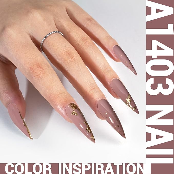 MelodySusie Thick Gray Brown Gel Nail Polish,0.5fl oz Soak Off UV LED Cocoa Red Gel Polish Gift for Women Nail Art Manicure Salon DIY Nail Design Decoration at Home-A1403