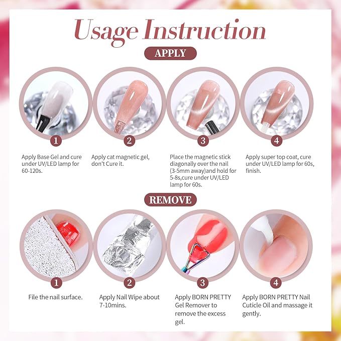 BORN PRETTY Cat Magnetic Eye Gel Nail Polish,Gradient from Yellow to Purple Magnetic Gel Polish Passion Fruit Cat Magnetic Eye Gel Manicure Nail Art DIY 15ml