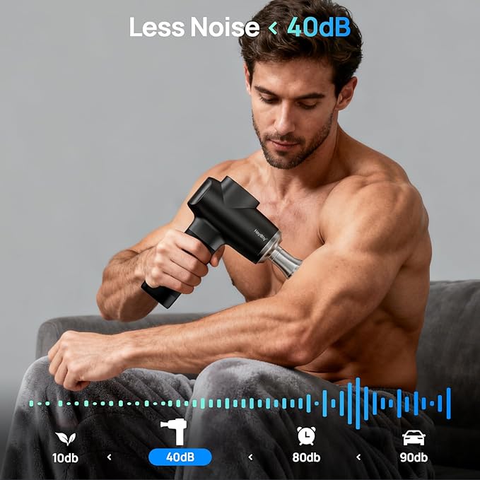 Professional Muscle Massage Gun Deep Tissuewith Metal Head Therapy, Portable Handheld MuscleMassager, Percussion Back Body Masajeador 12mm Amptitude for Athletes, Runner, Gifts for Men Women