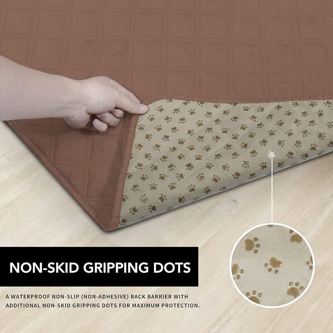 Easy-Going Waterproof Dog Bed Cover, Non-Slip Pet Blanket, 40x50in, Brown | Leakproof Couch Cover, Machine Washable Furniture Mattress Protector, Soft Sofa Mat For Dogs, Pet Friendly