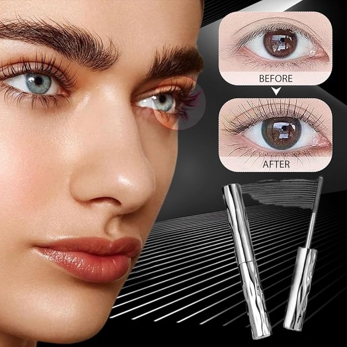 Iron Wand Mascara, 2026 New Length Curl Waterproof Quick-Drying Mascara, Waterproof Sweatproof Lengthening Curling Long Lasting Smudge Proof Tubing Mascara for Natural Lengthening (Black 2Pcs)
