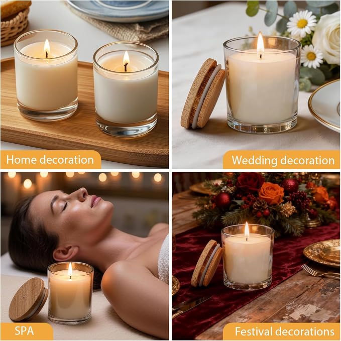 12 PCS 6oz Rose Scented Pure Soy Wax Aromatherapy Candles | Relaxing Home Fragrance Gift Box | Bulk Favors for Wedding, Party, Spa & Home Decor