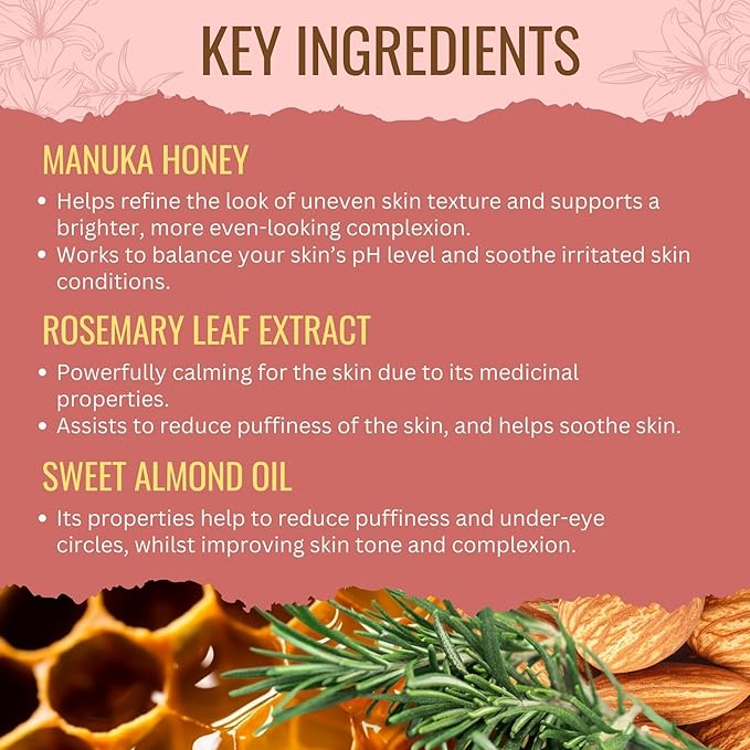 Manuka Lane Manuka Honey Night Cream for Face and Neck with Argireline, Rosemary, Sweet Almond Oil, & Vitamin A | Plant Based Formula | Carefully formulated to keep your skin young and healthy!