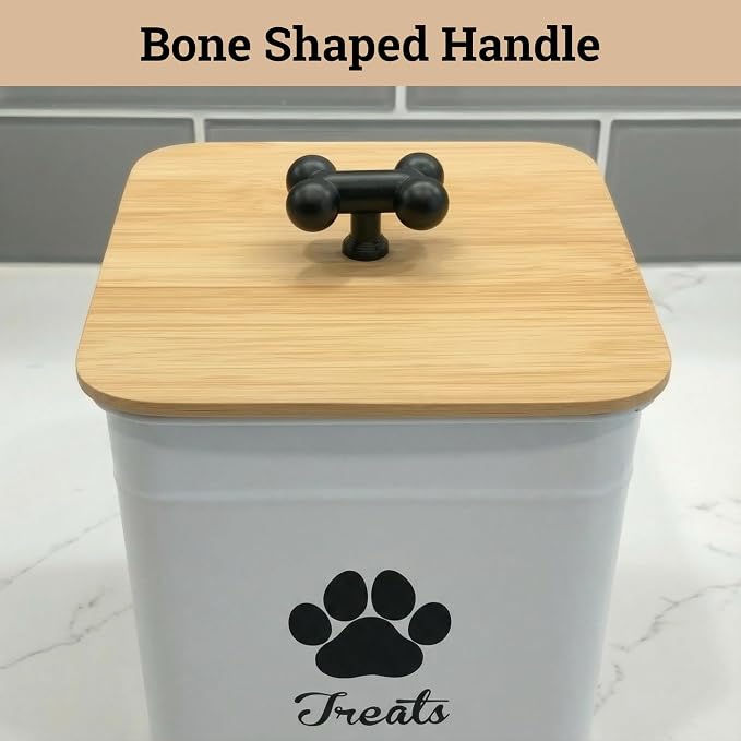 Dog Treat Container Airtight, 6"W x 8"H, Powder Coated, 12 Cup Capacity
