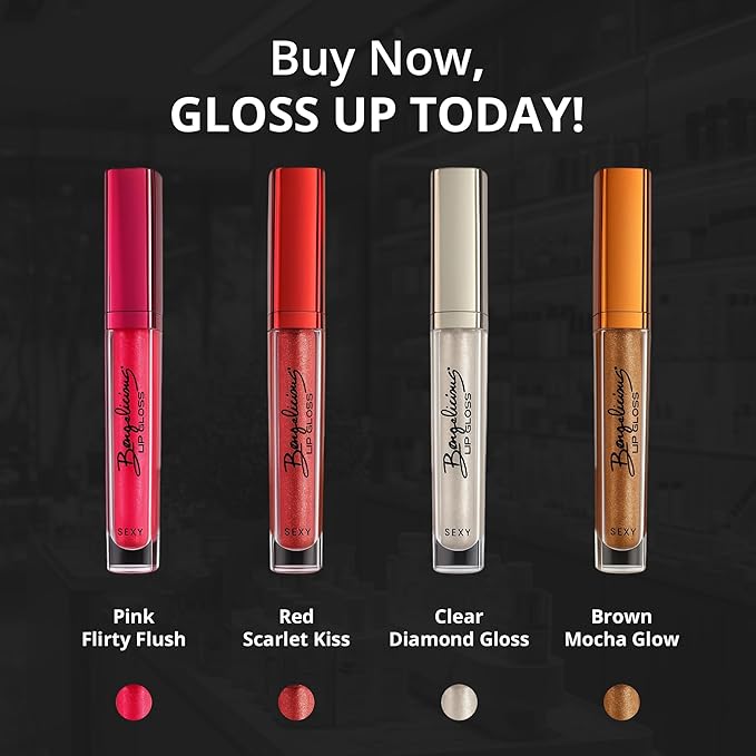 Red Lip Gloss for Women – Long Lasting, Non-Sticky Gloss with Vitamin E – High Shine Finish, Clean Formula – Red Lipgloss, 1 Pack