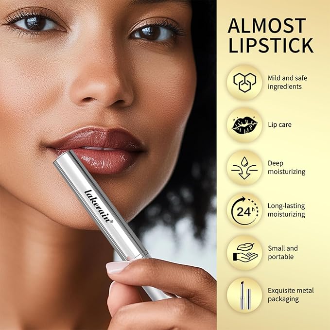 2Pcs Honey Lipstick Tinted Lip Balm,Lipstick for All Skin, Hydrating and Nourishing Tinted Lip Balm for Women(Black)