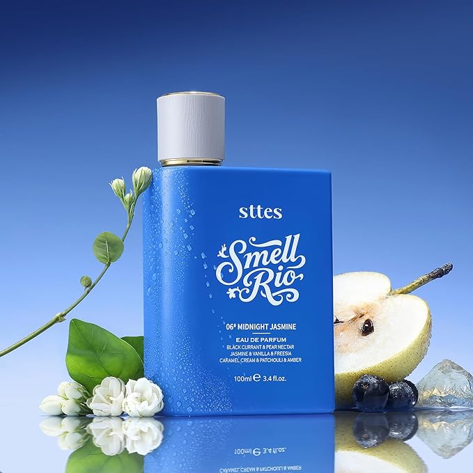 Sttes Smell Rio Perfume 06# (Midnight Jasmine) – Perfume for Women – Long-Lasting Hair Black Currant, Jasmine & Vanilla Notes – Elegant Scentual Fragrance Eau de Parfum 100ml (3.4 fl oz)