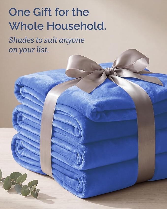 Ultra Soft Fleece Blanket Oversized King Size - Flannel Fleece Luxury Blanket - Lightweight for Couch Bed Chair - Thick, Warm and Breathable - All Season Cozy, Vista Blue