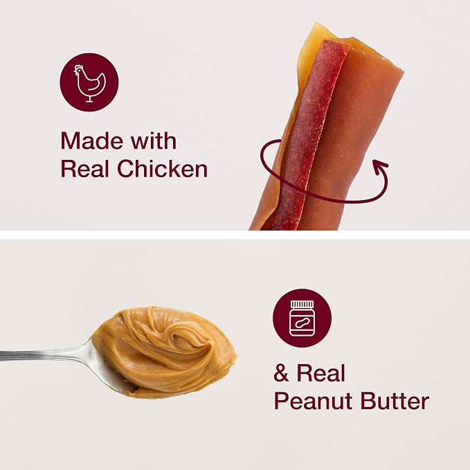 SmartBones SmartSticks Rawhide-Free Dog Treats, Peanut Butter, 25 Count | With Real Peanut Butter & Chicken, Easy To Digest Chew, Vitamin & Mineral Enriched, Supports Dental Health, For Small Dogs