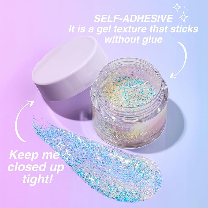 BestLand Body Glitter Gel for Women and Kids – Sparkle Glitter Makeup for Face, Body & Hair – Long Lasting Shimmer Gel for Festival accessories, Rave, Halloween, Party, Mermaid Look (07 Pink Stardust)