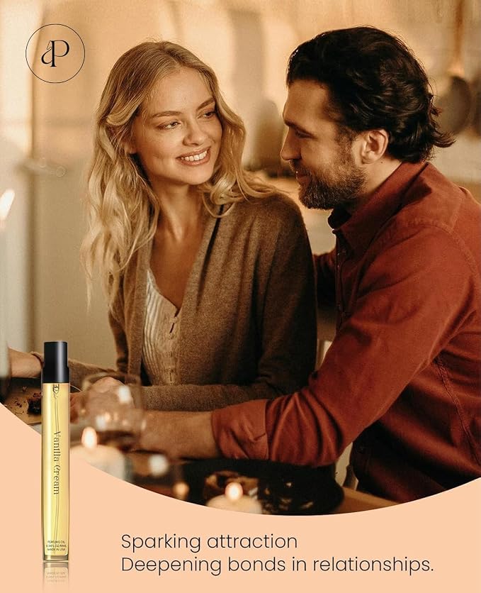 PUREAMOR Pheromones Perfumes for Women, No. 54 Vanilla Cream Scent, Vanilla Perfume Oil, Advanced Fragrance Perfume for Woman, 0.34fl./10ml Gourmand Parfum, Travel Size Perfumes for Women,Made in USA