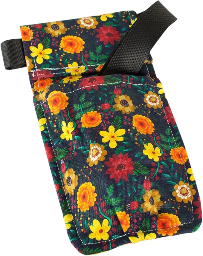 Appease Massage Lotion Bottle Holster - Fun and Stylish Washable Holsters - 100% Cotton Duck Cloth - Removable Belt, Use Ours or Your Own. Our Belt Fits 26-44 Inch Waists - Vintage Flowers