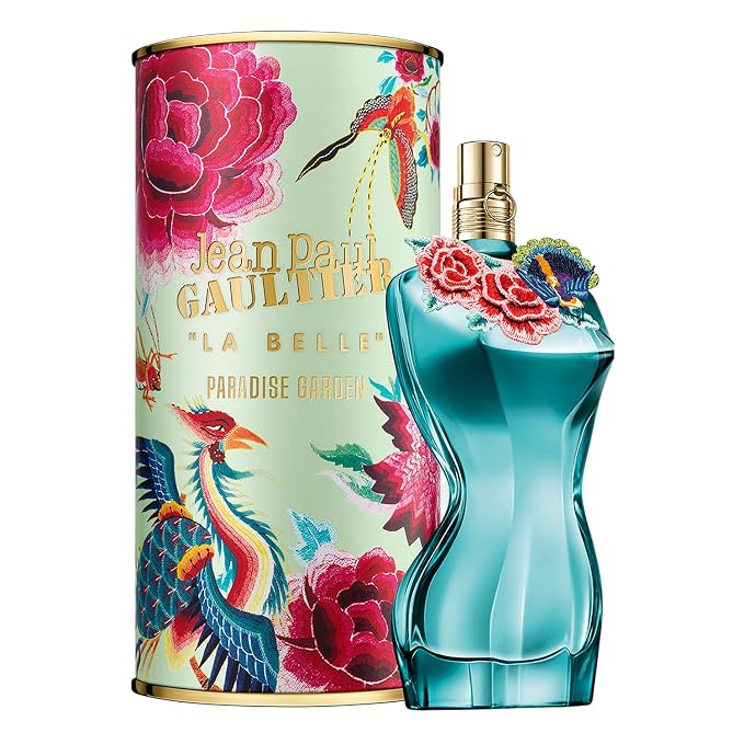 Jean Paul Gaultier La Belle Paradise Garden Eau de Parfum for Women - Long Lasting Floral Amber Womens Perfume with Blue Water Lily, Iris & Vanilla - Designer Fragrance Spray, 3.4 oz
