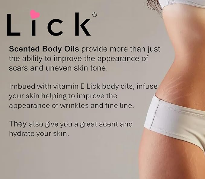 LICK Pina Colada Tropical Scented Body Oil for Daily Hydration – Lightweight Non-Greasy Formula with Almond Oil & Vitamin E – 4 oz