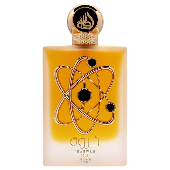 Lattafa Perfumes Tharwah Gold for Unisex Eau de Parfum Spray, 3.4 Ounce