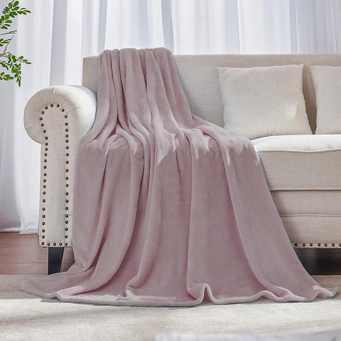 Dusty Rose Pink Fleece Plush Throw Blanket 50"x60"for Couch Fuzzy Cozy | Super Soft Lightweight Microfiber Blanket for Sofa Bed bedroom Home Decor All Season,Birthday Gifts for Women Mom Adult