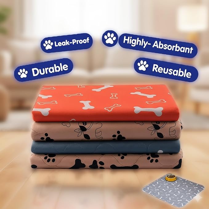 Pee Pads with Pheromones, Elite Pads for Cats, Washable Pee Pads for Dogs, Leak-Proof & Anti-Slip Pet Training Pad for Home & Travel(Grey, M: 23.6" × 15.7")