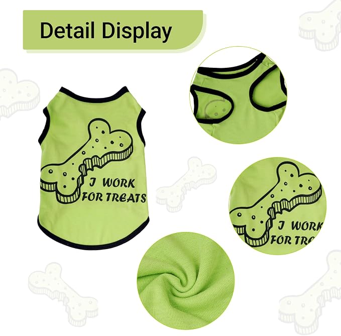 hoyuwak 8 Pieces Pet Shirts Funny Dog Printed Clothes Dog Sleeveless Vests | Breathable Cool Puppy Clothes Dog Outfit for Summer