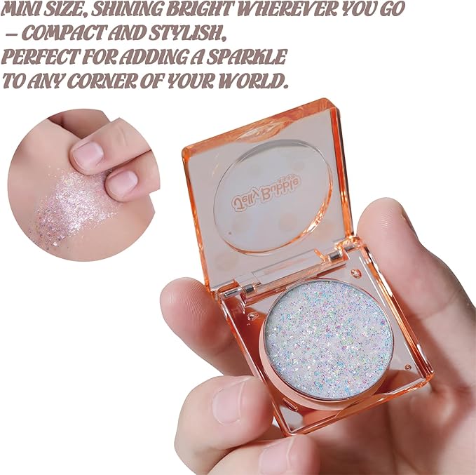 Face and Body Glitter, Makeup Paint for Eye Lip Hair, Festival Rave Accessories, Safe for Face, Easy Application & Removal, Silver