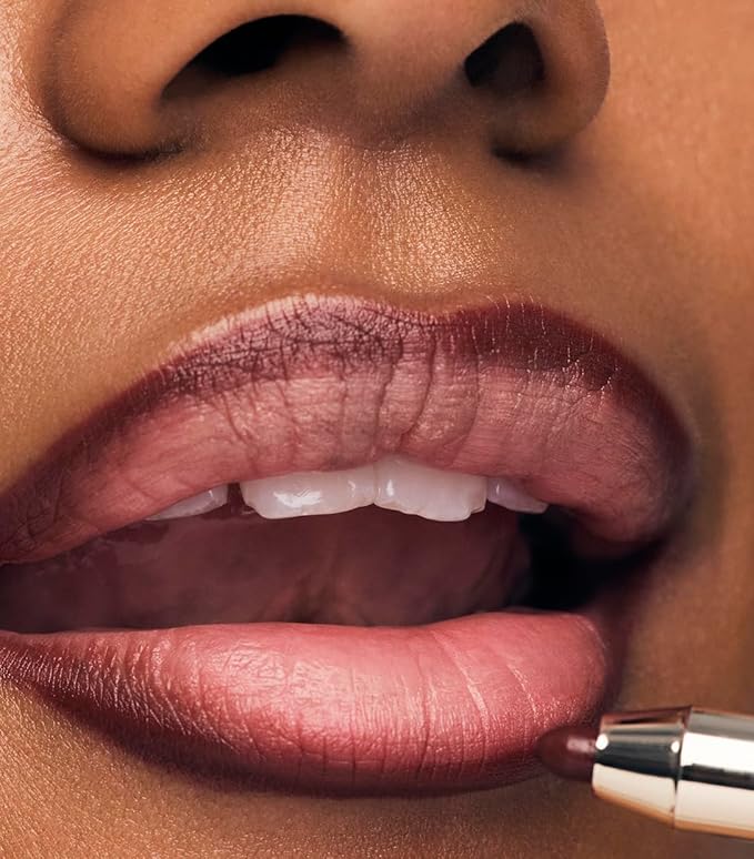 MAKE Beauty Continuum Lip Liner – Long Lasting Creamy Liner with Velvet Matte Finish – Includes Built-In Sharpener and Blending Brush – Highly Pigmented Burgundy Brown Lip Color – Shade, Momentum