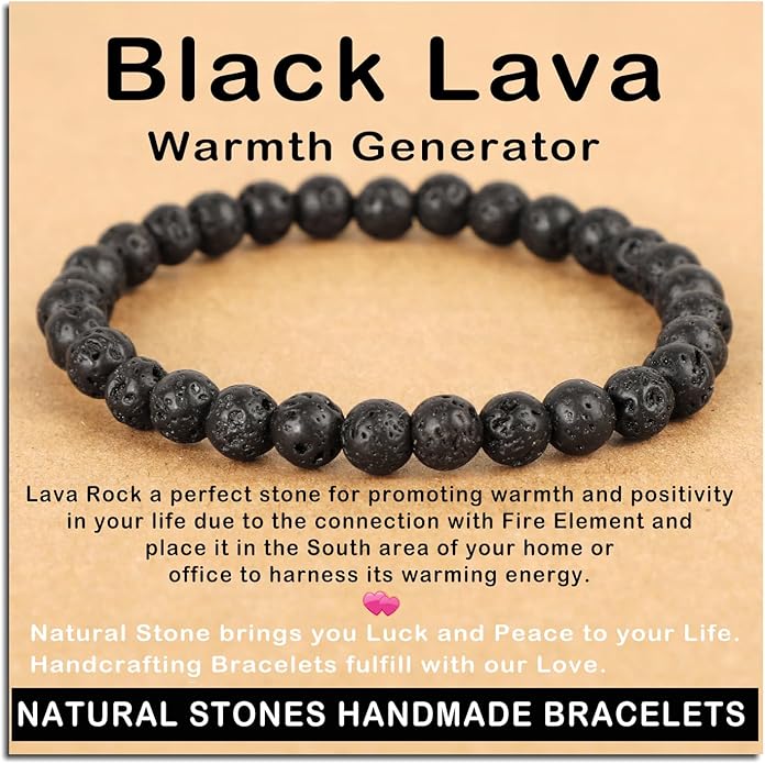 AD Beads Handmade Gemstone Stretch Elastic Bracelet Crystal Healing Reiki Nature's Beauty and Spiritual Essence Unisex