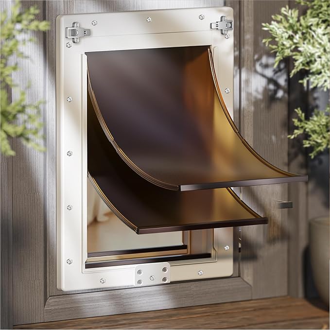 XL Dog Door for Door, Pets Up to 220 LB | Upgraded Aluminum Locks & Metal Screws, 2 Magnetic Flaps, Closing Panel, Never Rust, for Interior & Exterior Doors
