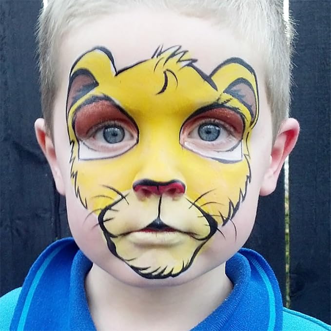 Mysense Yellow Face Body Hair Paint Stick,Water Based Washable Temporary Hair Color,Non-toxic Cream Body Paint for Adults and Kids Halloween Costume Tiger Cosplay Makeup,0.5oz