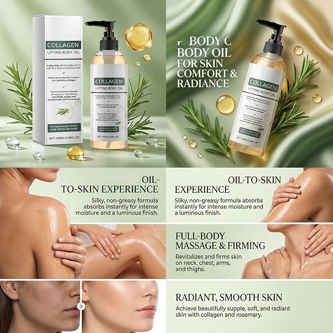 Divinvera Collagen Body Oil, Collagen Oil for Skin Tightening, Divinvera Collagen Anti Wrinkle Body Oil, Collagen Oil, Anti Aging Moisturizing