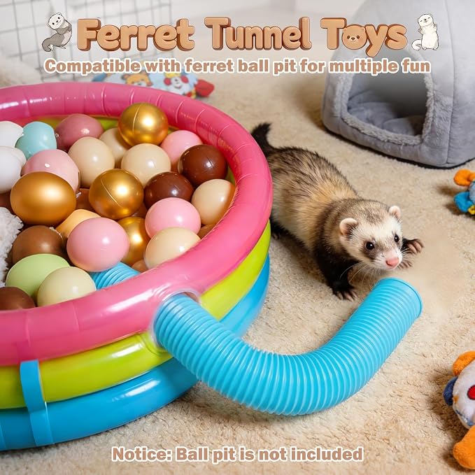 Mity rain 2PCS Ferret Toys with 6 Balls Inclueded