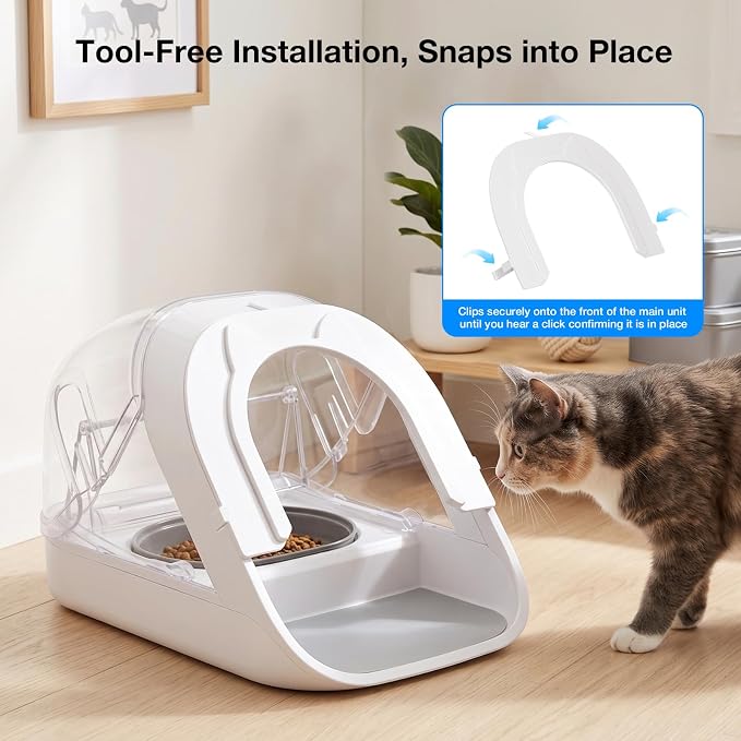 Front Cover for Automatic Micro Chip Pet Feeder, Prevent Pets Competing for Food in Multiple Pets Home, Avoid Food Stealing from Other Cats and Dogs, Precise Diet Control of Each Pet