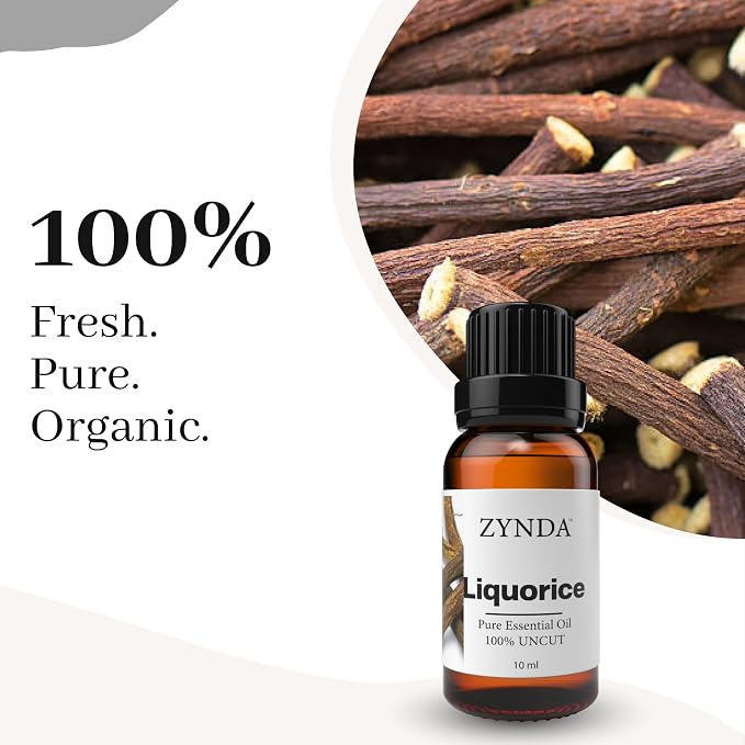 Licorice Oil 100% Pure & Natural Licorice Root Extract | Cold Pressed Essential Oil for Radiant Glow | Premium Lab Tested Liquorice Root Oil for Skin & Hair Relaxation & Aromatherapy – 10ml