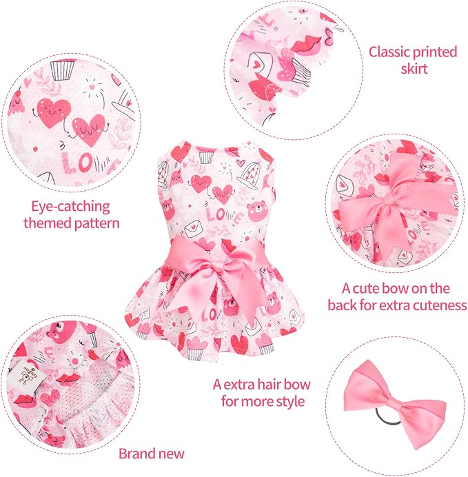 CuteBone Dog Mesh Dress Puppy Sundress Pet Outfit Summer Fashion for Small Dogs Girl Cat Clothes