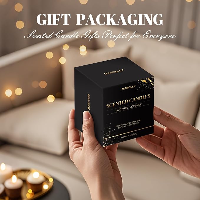 Aember Hotel Candle, 9 oz Scented Candles for Home Soy Candle Wax, Inspired by The Baccarat Hotels, Luxury Long Lasting Aromatherapy Jar Candle Gifts for Men Women