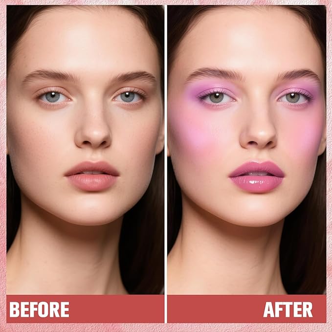 Matte Liquid Blush for Cheeks, High Pigment Buildable Cream Blush, Long-Lasting Natural Glow - Hydrating Formula Lightweight Makeup Radiant Flushed Cheeks (06 Lavender)