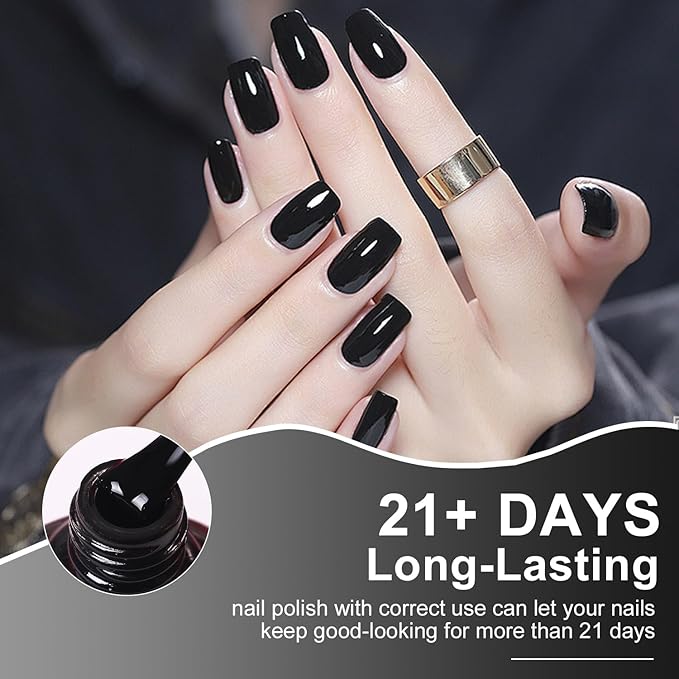Major Dijit Quick Air Dry Nail Polish Black Regular Nail Polish Non UV Gel Hema 0.34 fl oz.