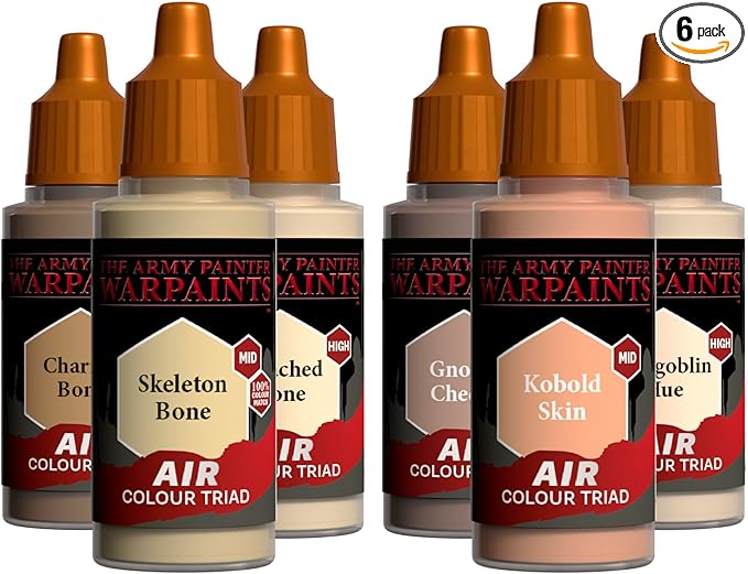 The Army Painter, Air Triads Light Skin Tone - Airbrush-Ready Paint Light Skin Tone with 6 x 18 ml Pre-thinned Acrylic Spray Paints - Air Paints for D&D & Warhammer Miniatures