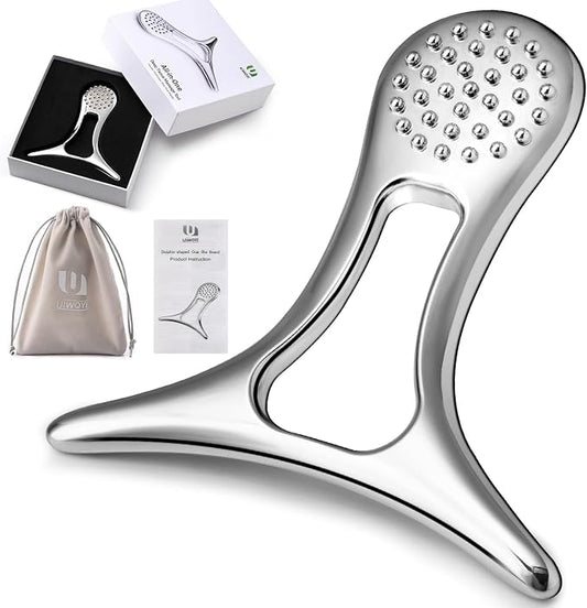 Lymphatic Drainage Massager & Anti Cellulite Massage Tools for Body Sculpting, Metal Gua Sha & Muscle Scraper Tool Pain Relief Deep Tissue, Gifts for Women