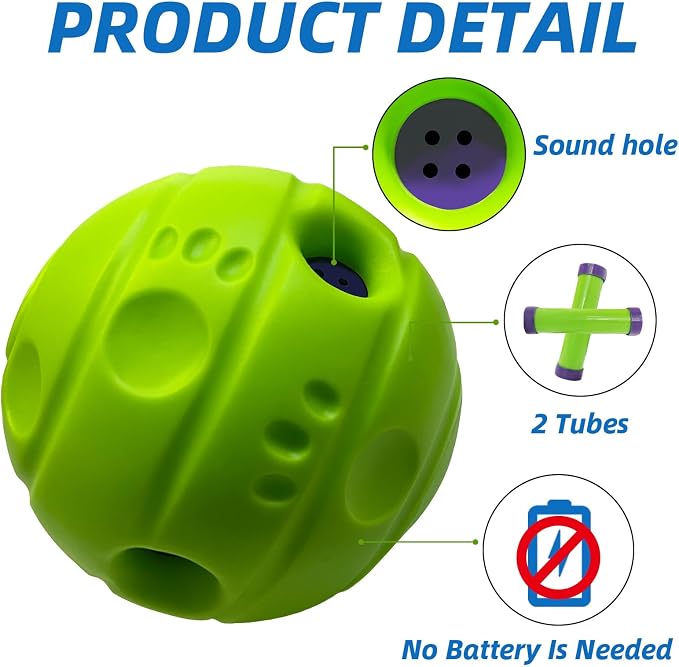 Dog Toys Ball, Interactive, XL, 5.51 in (14 cm) | No Paint, Gibbering Sound, Surface Concave Lines